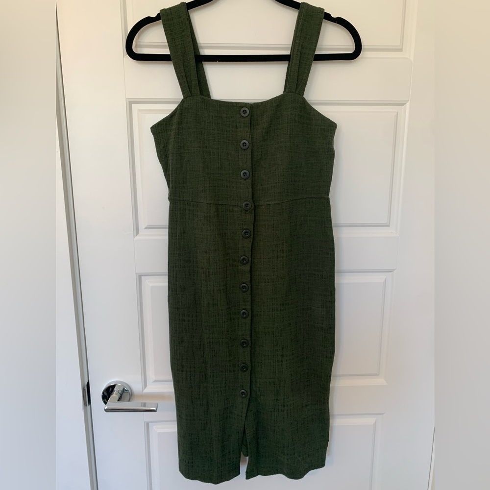 Madewell Texture & Thread Button-Front Tank Dress - Picture 3 of 7